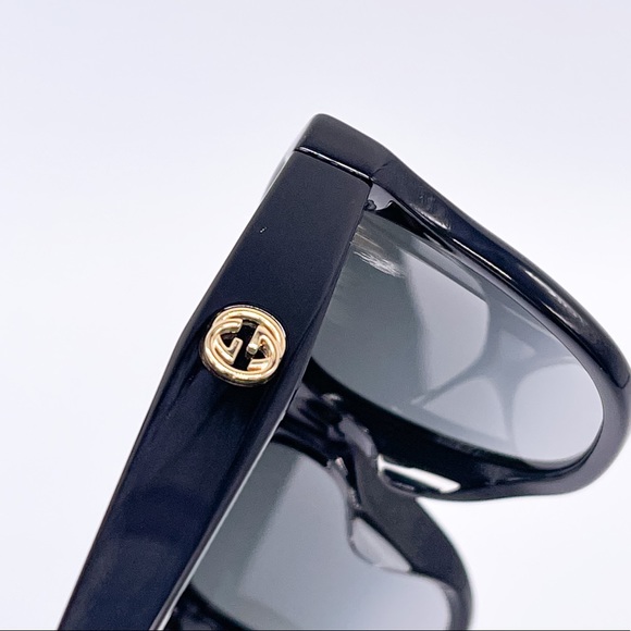 NEW GUCCI GG0800SA 001 BLACK GREY CAT EYE SUNGLASSES GUCCI - Picture 9 of 13